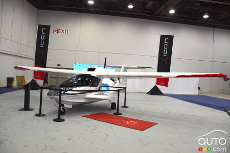 The Icon A5 flying car at the Detroit Auto Show